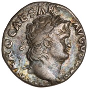 Denarius - Nero IVPPITER CVSTOS; Jupiter obverse image