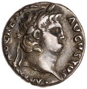 Denarius - Nero IVPPITER CVSTOS; Jupiter obverse image