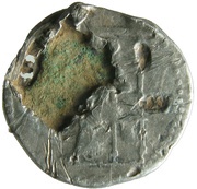Denarius - Nero ROMA; Roma and Victory, Rome, 67-68 reverse image