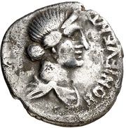 Denarius ROMA RENASCES; Roma obverse image