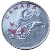 25 Cents - Elizabeth II Christmas, Canada, 2006 reverse image