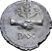 Denarius PAX; Genius, Rome, 68-69 reverse image
