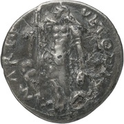 Denarius MARTI VLTORI; Hispania and Mars, Rome, 68-69 reverse image
