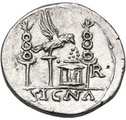 Denarius SIGNA P R; Mars, Rome, 68-69 reverse image