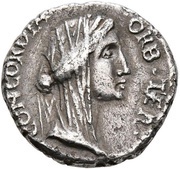 Denarius PIA FELICITAS; Concordia and Felicitas obverse image