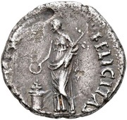 Denarius PIA FELICITAS; Concordia and Felicitas, Rome, 68-69 reverse image