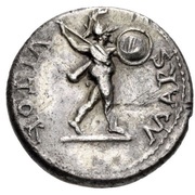 Denarius S P Q R; Mars obverse image
