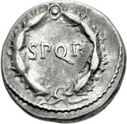 Denarius S P Q R; Victory, Rome, 68-69 reverse image