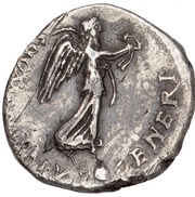 Denarius S P Q R; Victory obverse image