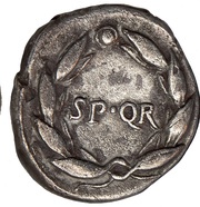 Denarius S P Q R; Victory, Rome, 68-69 reverse image