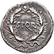 Denarius S P Q R; Pax and Nemesis, Rome, 68-69 reverse image