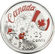 25 Cents - Elizabeth II Canada Day, Canada, 2006 reverse image