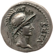 Denarius IVPPITER CVSTOS; Virtus and Jupiter obverse image