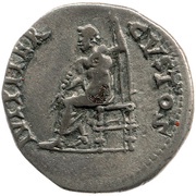 Denarius IVPPITER CVSTOS; Virtus and Jupiter, Rome, 68-69 reverse image