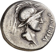Denarius S P Q R; Virtus obverse image