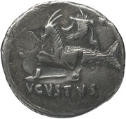 Denarius AVGVSTVS; Apollo, Rome, 68-69 reverse image