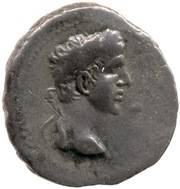 Denarius - Augustus CAESAR DIVI F; Victory obverse image