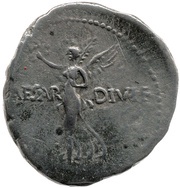 Denarius - Augustus CAESAR DIVI F; Victory, Rome, 68-69 reverse image