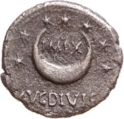 Denarius IMP X AVG DIVI F; Victory, Rome, 68-69 reverse image