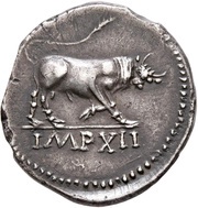 Denarius - Augustus IMP XII, Rome, 68-69 reverse image