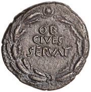 Denarius - Augustus OB CIVES SERVAT, Rome, 68-69 reverse image
