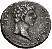 Denarius - Augustus PAX obverse image