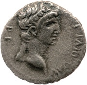 Denarius - Augustus S P Q R obverse image