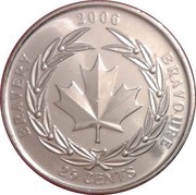 25 Cents - Elizabeth II Medal of Bravery, Canada, 2006 reverse image