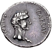 Denarius - Augustus S P Q R CL V obverse image