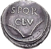 Denarius - Augustus S P Q R CL V, Rome, 68-69 reverse image