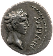 Denarius - Augustus S P Q R P P OB CS obverse image