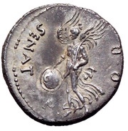 Denarius - Augustus SENAT P Q R; Victory, Rome, 68-69 reverse image