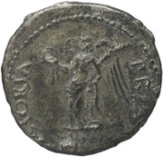 Denarius - Augustus VICTORIA P R; Victory, Rome, 68-69 reverse image