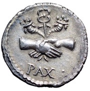 Denarius - Augustus PAX, Rome, 68-69 reverse image