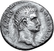 Denarius - Augustus SENATVS P Q ROMANVS; Victory obverse image
