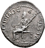 Denarius VESTA P R QVIRITIVM; Jupiter and Vesta, Rome, 68-69 reverse image