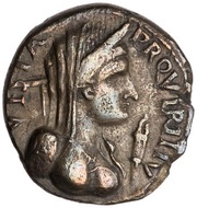 Denarius FIDES EXERCITVVM; Vesta obverse image