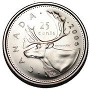 25 Cents - Elizabeth II 4th portrait with RCM logo, Canada, 2006-2022 reverse image