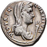 Denarius I O MAX CAPITOLINVS; Vesta and Jupiter obverse image