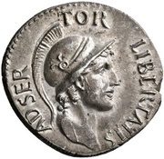 Denarius LEGION XV PRIMIG; Victory obverse image