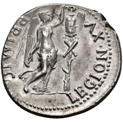 Denarius LEGION XV PRIMIG; Victory, Rome, 68-69 reverse image