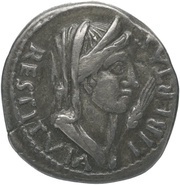 Denarius MARS ADSERTOR; Libertas and Mars obverse image