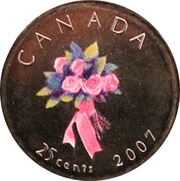 25 Cents - Elizabeth II Wedding, Canada, 2007 reverse image