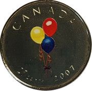 25 Cents - Elizabeth II Happy Birthday 2007, Canada, 2007 reverse image