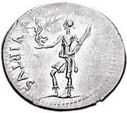 Denarius - Galba VIRTVS; Virtus, Rome, 68-69 reverse image