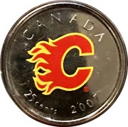 25 Cents - Elizabeth II Calgary Flames, Canada, 2007 reverse image