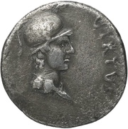 Denarius - Galba VIRTVS; Virtus, Rome, 68-69 reverse image