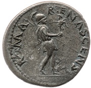 Denarius - Galba ROMA RENASCENS; Roma and Victory, Rome, 68-69 reverse image