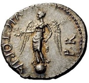 Denarius - Galba VICTORIA P R; Victory, Rome, 68-69 reverse image