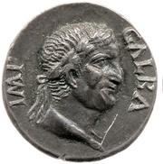 Denarius - Galba S P Q R OB C S obverse image
